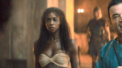 Hottest Tenika Davis Scene in Spartacus: House of Ashur. Underwear, Black, Roman costumes. 1015886