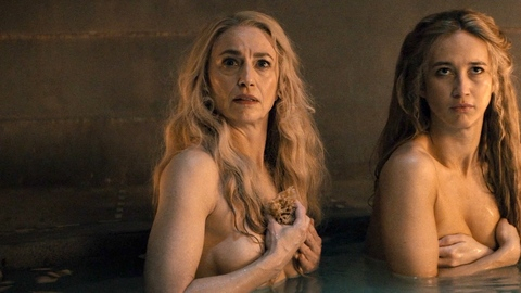 Claudia Black Naked in Spartacus: House of Ashur. Breasts, bath, bathing. 1017055