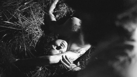 Gloria Probably Naked as Woman in Field. Breasts, brunette, left breast. 1017063