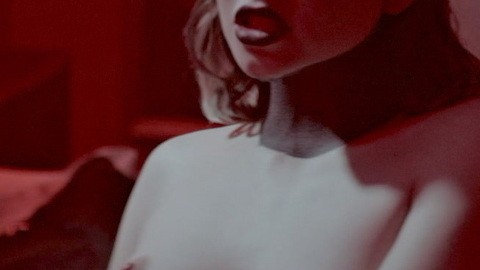 Cyber Mistress from The Dresden Sun Naked. Breasts, bed, dark lipstick. 1017473