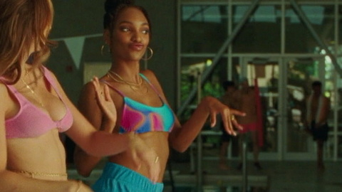 Hottest Lacy Scenes. Bikini, blue bikini top, blue shorts. 1020345