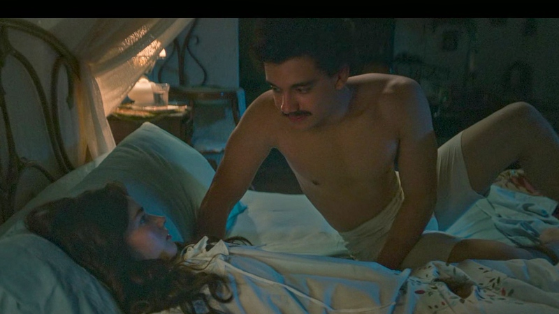 Laura Taylor Nude as Fernanda del Carpio. Bush, Merkin, couple in bed, gown. 1020866