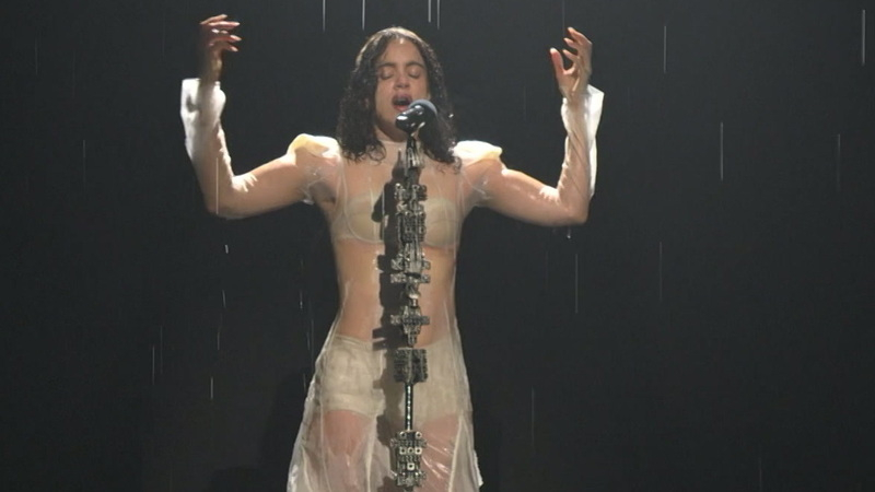 Saturday Night Live's Sexiest Scenes with Rosalía. Sexy, microphone, rain. 1022130