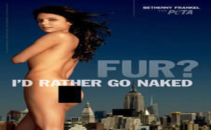 Bethenny Frankel Naked; Eschewing Fur