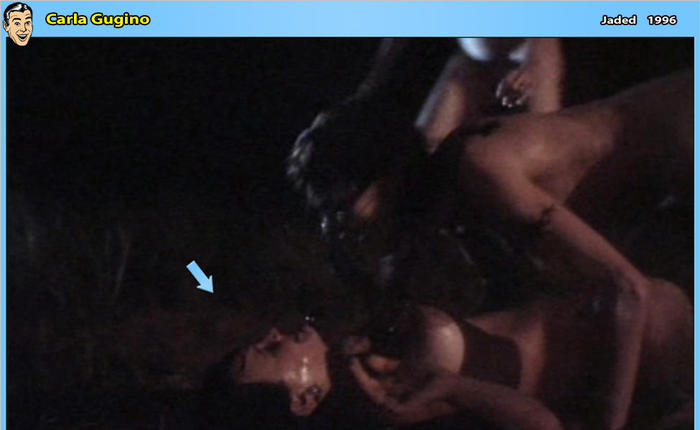 Carla Gugino Shows Super-Cleavage on Kimmel. See Those Boobs Bare in Ultra-Rare Lesbian Gangbang!