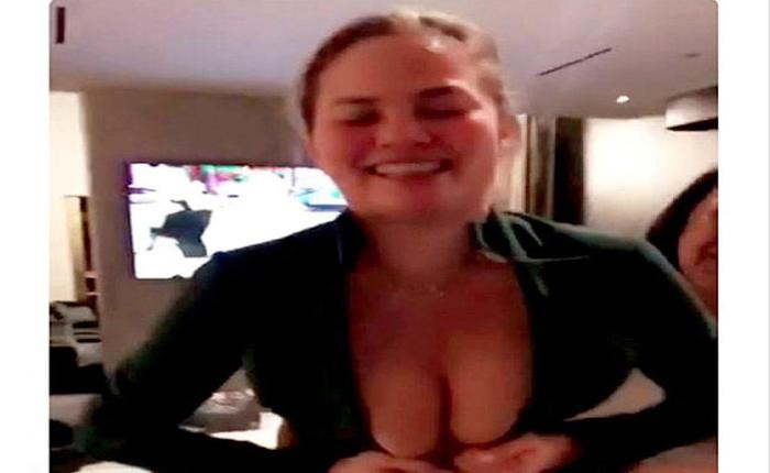 Chrissy Teigen's Boobs v. Tight Jumpsuit is the Battle of the Century