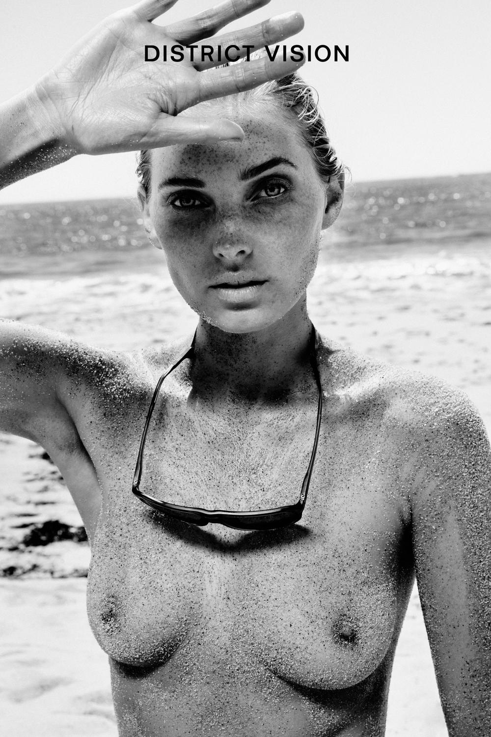 Naked Elsa Hosk Sells Shades By The Sea Shore