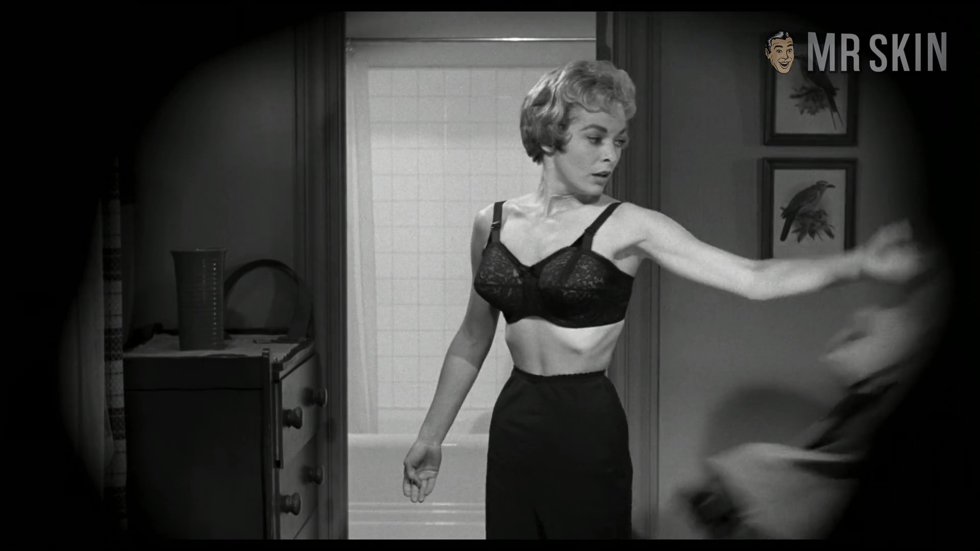Sexiest Janet Leigh Scene in Psycho. Underwear, breasts, right breast. 179353