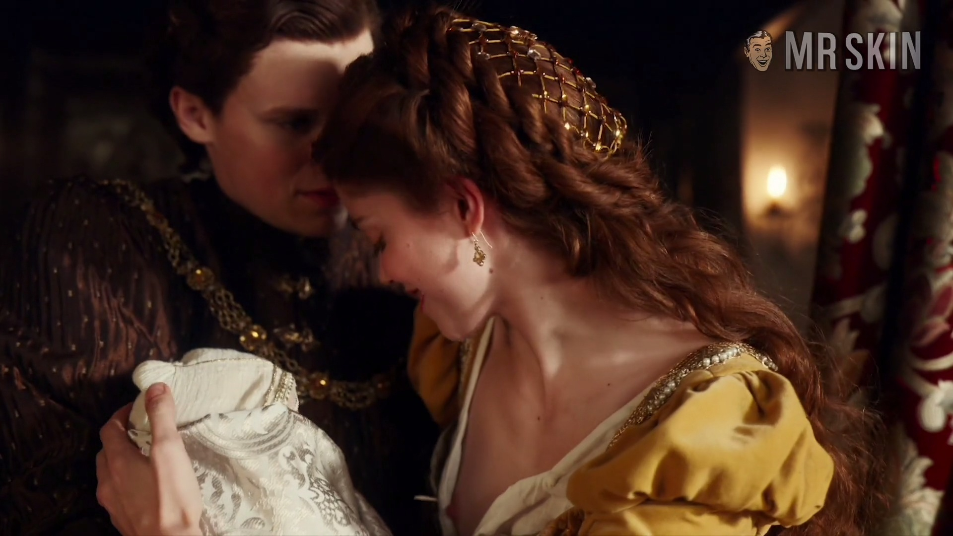 Charlotte Hope Nude as Catherine of Aragon. Right Breast, breasts, butt. 313238