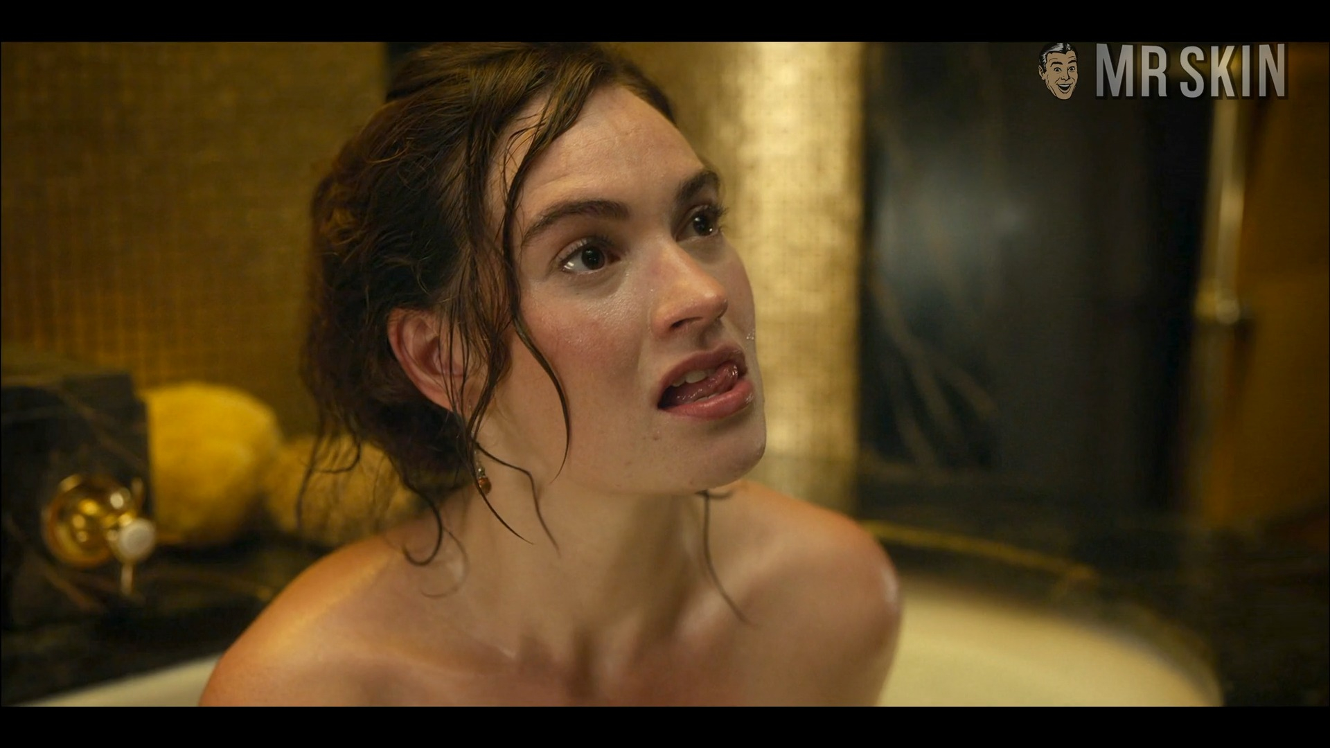 Lily James Nude as Linda Radlett. Sexy, Breasts, underwear. 325808