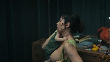 Anna Castillo in Nowhere (2023) Left Breast Prosthetic Sexy Breasts Left Breast 345856