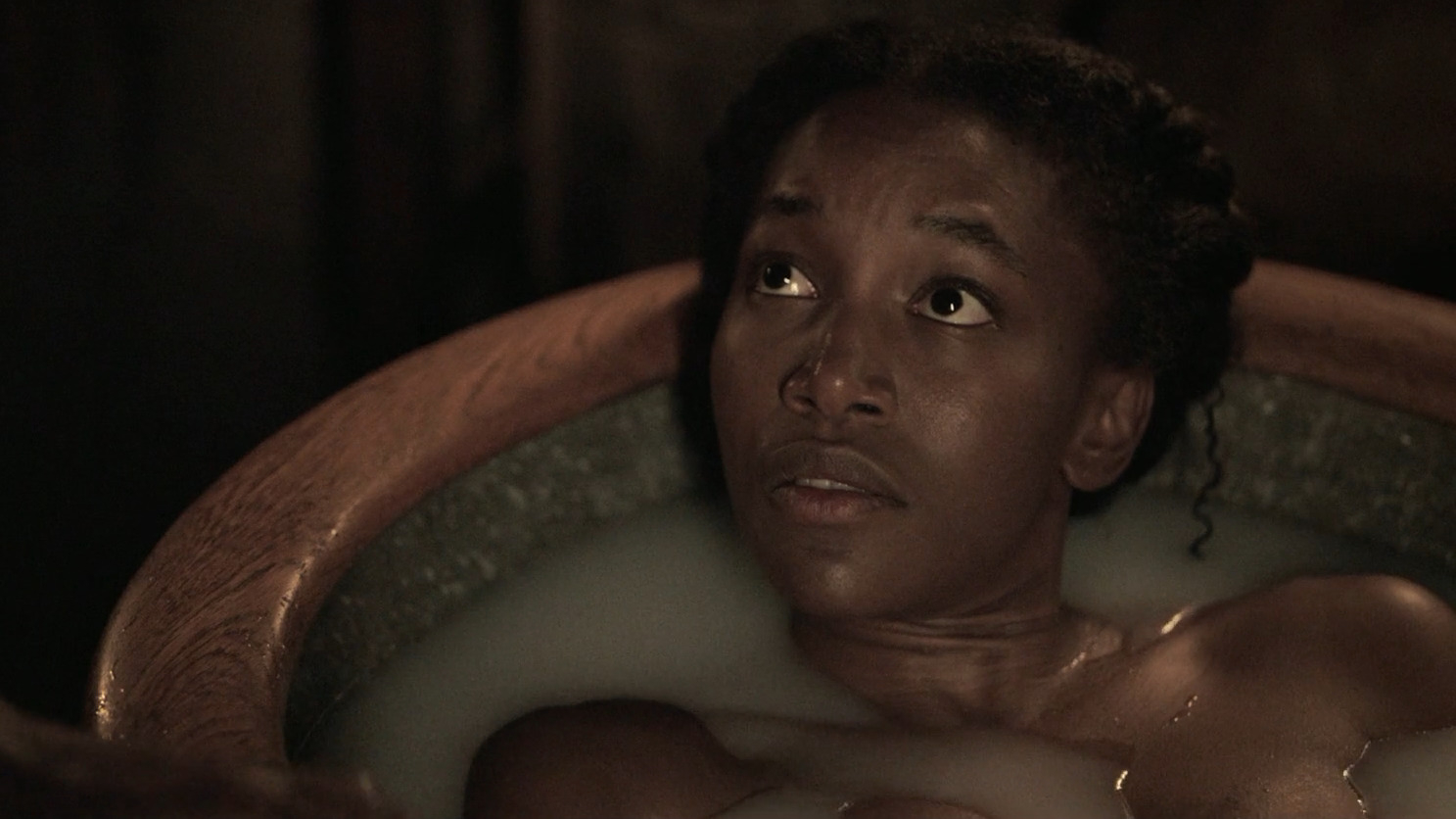 Hottest Lauren E. Banks Scene in Lawmen: Bass Reeves. Sexy, breasts, left breast. 346376
