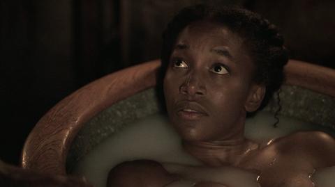Hottest Lauren E. Banks Scene in Lawmen: Bass Reeves. Sexy, breasts, left breast. 346376