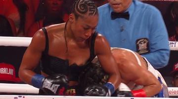 Alycia Baumgardner in Katie Taylor vs. Amanda Serrano 3 (2025) Left Breast Left Nipslip Breasts Left Breast 353991